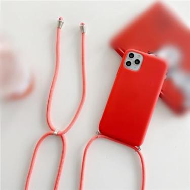 Imagem de Capa de telefone de silicone com alça de colar crossbody para samsung galaxy S8 S9 S10 Plus S20 plus ultra S30 Plus ultra S20FE, vermelho, para Note 10