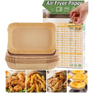 Imagem de Forros de papel descartáveis Air Fryer para Ninja Foodi DZ201 DZ401, 125 peças de forro retangular à prova de óleo para fritadeira de ar, forno de micro-ondas, frigideira, filtros de fritadeira, folhas de cozimento
