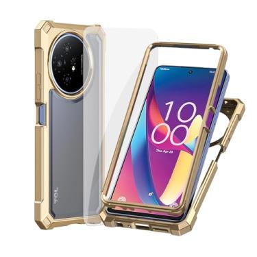 Imagem de Ailiber Capa para TCL 50 XL 5G, transparente [antiamarelamento], com [protetor de tela], amortecedor de camada dupla à prova de choque, [resistente a arranhões] para celular TCL 50 XL-Gold