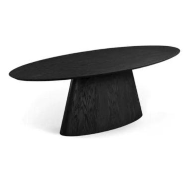 Imagem de Mesa De Jantar Cone Oval 180x100 Cm Base Madeira Ebano Tampo Ebano