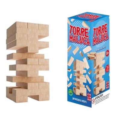 Imagem de Brinquedo Educativo Jogo De Blocos Torre Maluca Em Madeira Com 39 Peças