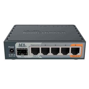Imagem de Roteador Mikrotik hEX S - 5 Portas Gigabit - 1 Porta SFP - RouterOS - 
