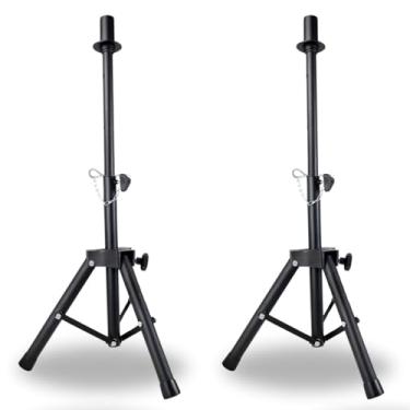 Imagem de KIT 2 SUPORTE PEDESTAL CAIXA DE SOM TRIPE BASE PROFISSIONAL 180cm