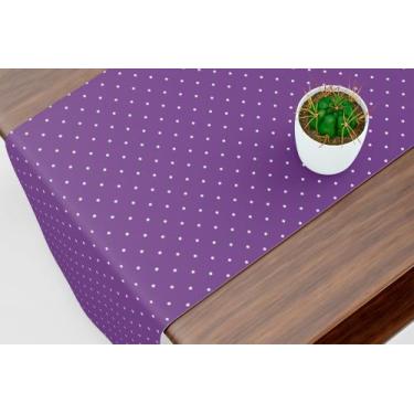 Imagem de Caminho De Mesa Trilho Mini poá roxo -140x040cm - Core Decore