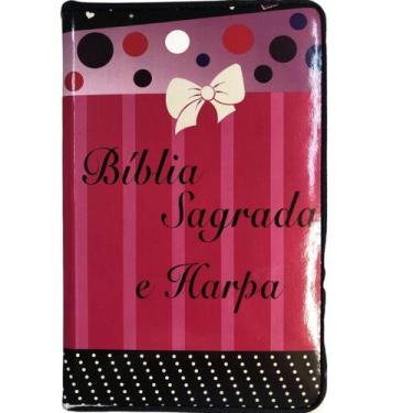 Imagem de Bíblia e Harpa Pentecostal - Letra Hipergigante Plus - Laço Pink, Ilus