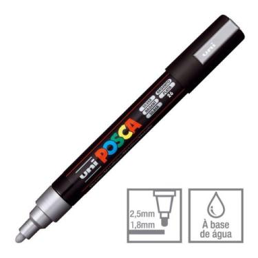 Imagem de Marcador Posca Uni-ball Pc-5m Prata 26 7.5102 1 ed - Uni Ball
