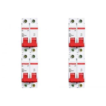 Imagem de Kit C/4 - Disjuntor Steck Din Bipolar 80A Sd2 C 10Ka