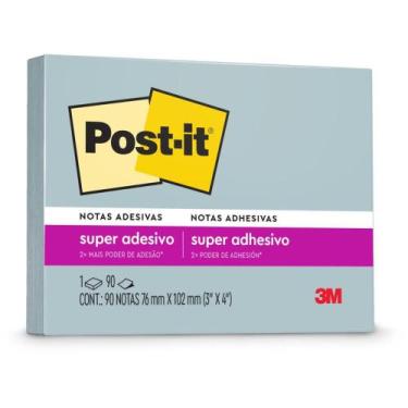 Imagem de Bloco de Recado POST-IT 657 Azul RECL 76X102MM 90 Folhas - 3M