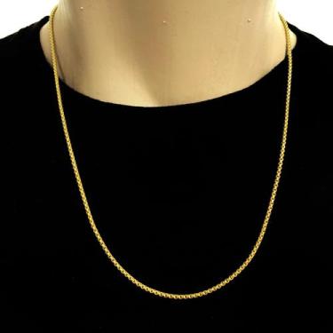 Imagem de Cordão Veneziana 60cm Corrente Masculina Banho Ouro 18k Colar Moderno 