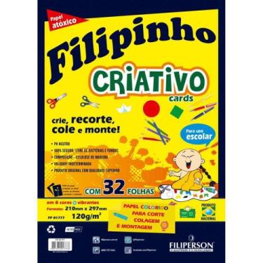 Imagem de Bloco para Educação Artística Filipinho 8 Cores - 120G, 32 Folhas - Fi