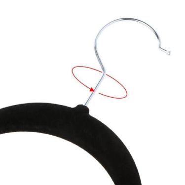 Imagem de Cabide de Veludo Adulto com Gravateiro 42cm Preto - 40 pecas - LOLADEC