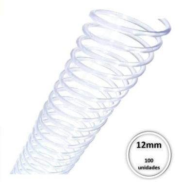 Imagem de Espiral Plastico para encadernação 12mm Transparente c/ 100 Pcs - MARE