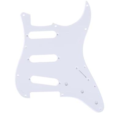 Imagem de Musiclily Pro 11 Furos Estilo Vintage Escudo SSS Pickguard Strato para Guitarra Americanaa Stratocaster 62, 1 Camada Branco