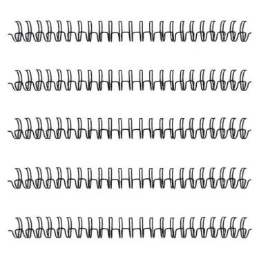 Imagem de Wire-o Encadernação 2x1 15,9mm 23 anéis  5 unidades - garra, Preto