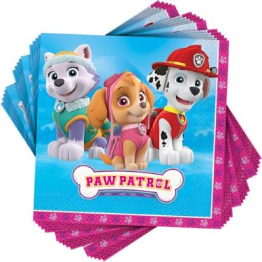 Imagem de Guardanapos de almoço multicoloridos da Patrulha Canina (16 unidades) - Papel de qualidade premium, atraente, durável e absorvente - Perfeito para celebrações temáticas