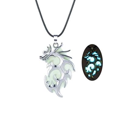 Imagem de MIFYNN Colar de dragão luminoso com pingente de pterodáctilo com personalidade que brilha no escuro dragão espada colar vintage punk animal para homens e mulheres, Cobre, Cobre