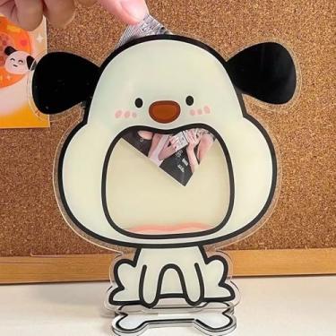 Imagem de Trantranapa Moldura acrílica de mesa em formato de cachorro, 5,4 x 8,2 cm, insira o cartão, mini porta-fotos para mesa, porta-retratos tamanho carteira, porta-fotos, porta-retratos tamanho carteira