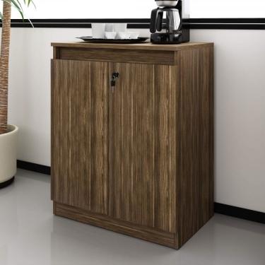 Imagem de Balcão para Escritório com Chave Me4149 Espresso Móveis Nogal