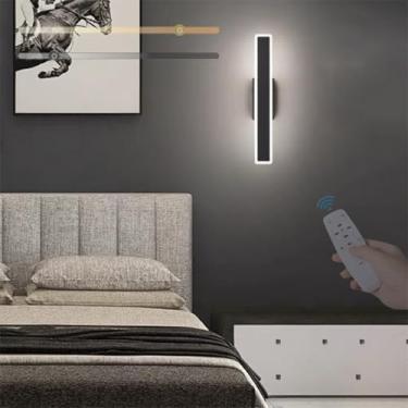 Imagem de GZZBMY Luzes de parede LED para interior longo criativo acrílico lâmpadas de parede modernas arandelas de parede reguláveis com controle remoto 3000K-6500K quarto corredor sala de estar sala de jantar