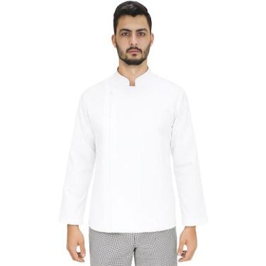Imagem de Dólmã chef de cozinha masculino com Zíper em algodão - Demorgan Unifor