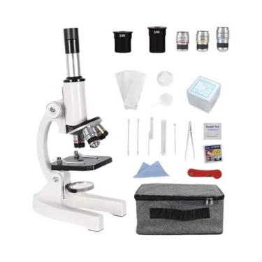 Imagem de Kit De Microscópio Estudantil 40x-1600x Com Adaptador De Telefone Móve