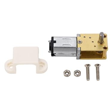 Imagem de Turbo Geared Motor Micro Escovado DC 12V Mini Redução 1 Eixo com Assento Fixo Alto Torque Baixo Ruído Metal Gear Motor para Robótica e Eletrodomésticos Zinc Alloy Brass (60RMP)