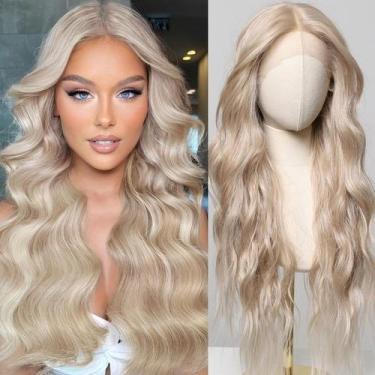 Imagem de Peruca Testar HD Lace Front 13x6 66 cm de comprimento, ondulada, plati