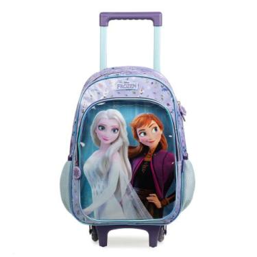 Imagem de Mochila de Rodinha Infantil Feminina Frozen Elsa e Anna - Bagaggio, U
