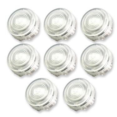 Imagem de 8 peças/conjunto de botões ABS de 24 mm/30 mm, peças de arcade DIY, interruptor Kasumi de gatilho de alta velocidade de 0,5 mm, kits de jogos de luta de fliperama e jogos de lutador de rua (ClearWhite