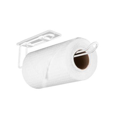 Imagem de Porta Rolo Papel Toalha Armário Cozinha C/ Adesivo Branco - Arthi, Bra