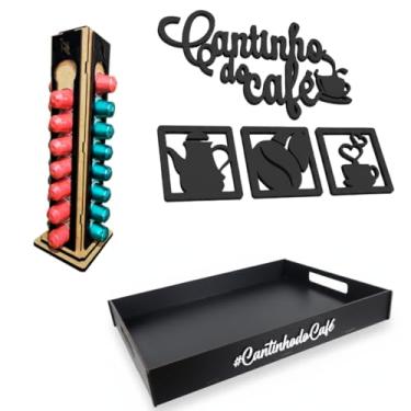 Imagem de Bandeja Preta N&spresso 32 Cápsulas Placa Cantinho do Café Brilhante Kit completo N&spresso Original Suporte Cápsulas Bancada de Escritório