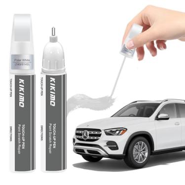 Imagem de KIKIMO Para Pintura De Retoque Mercedes-Benz (Branco Polar (149/9149)), Kit Reparo Automotiva Mercedes-Benz, Arranhões 2 Em 1 Com Ponta Caneta E Pincel, Cores Combinadas Rápido Fácil