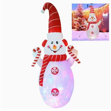 Imagem de Boneco de Neve Inflavel Natal Iluminado Natalino Grande Festa Jardim Quintal Casa Shopping Loja