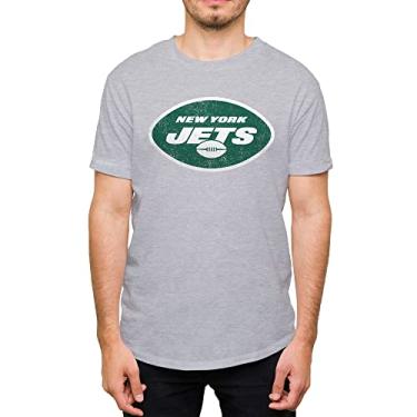 Imagem de Hybrid Sports NFL - New York Jets - logotipo da equipe envelhecida - Camiseta masculina e feminina de manga curta - tamanho pequeno