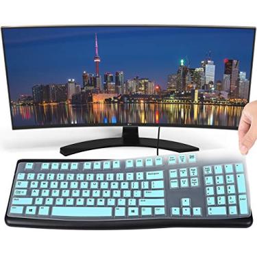 Imagem de Capa de teclado de silicone ultrafina compatível com teclado Logitech K120 MK120 US Layout -, Hortelã