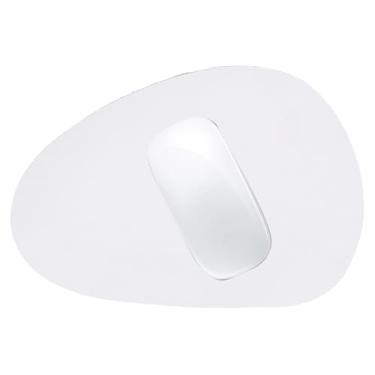 Imagem de Yunseity Tapete de Mouse, Tapete de Couro PU à Prova D'água Com Base de Borracha Antiderrapante, Mousepad de Computador Lavável para Casa e Escritório, 22,2 X 18,1 Cm / 8,74 X 7,13 pol. (Branco)