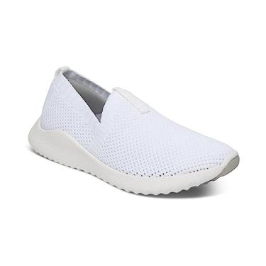 Imagem de Aetrex Tênis feminino Angie Arch Support ortopédico sem cadarço, Branco, 7.5-8