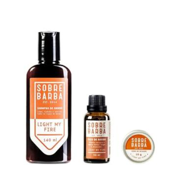 Imagem de Sobrebarba - Trio Shampoo, Óleo de Barba e Cera de Bigode - Light my Fire