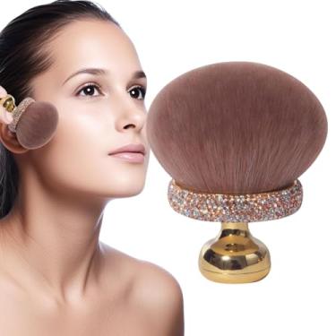 Imagem de Pincel de pó de | Pincel de blush em pó solto para mulheres e meninas - Aplicador de corretivo de maquiagem compacto de viagem para esposa e filha uso diário