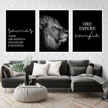 Imagem de Kit 3 Quadros Somos Amor - Leão 24X18Cm - Quadros On-Line