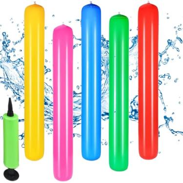 Imagem de Macarrão inflável para piscina | Macarrão de natação – flutuador portátil, bastão inflável para adultos ao ar livre, viagens, esportes e atividades aquáticas no lago