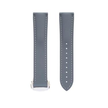 Imagem de Pulseiras de relógio com textura de lona de borracha fluoro para relógios Omega Speedmaster, pulseira de reposição texturizada de 20 mm, 21 mm, 22 mm, para Omega com fecho de distribuição, pulseira