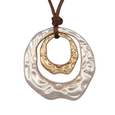 Imagem de Jeniiahua Colar Bong para mulheres, boêmio, gargantilha longa, feita à mão, de couro preto, estilo hippie, joia, Couro sintético, Sem Pedra Preciosa