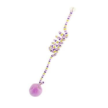 Imagem de aqxreight Brinquedos de Bola de Gato para Porta Suspensa, Divertidos, Aliviam o Tédio, Ventosa de Pelúcia Macia, Fixação, Brinquedos Interativos de Bola de Gato Com Sino para Interior, Roxo, (Roxo)