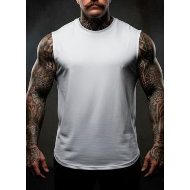 Imagem de Regata Masculina Machão Streetwear Lisa Casual Básicas 3008 - Camisa O