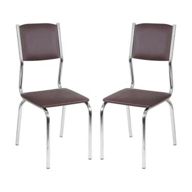 Imagem de Conjunto 2 Cadeiras De Jantar Estofadas Multimóveis Cr50132 Marrom