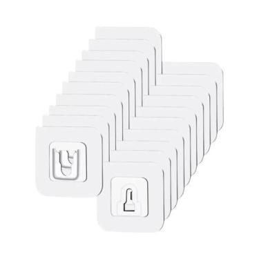 Imagem de Ganchos Adesivos Transparentes Dupla Face 100 Pares Impermeáveis Multi