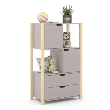 Imagem de Armário Organizador Kids Liv Cinza Natural - Matic - MATIC MÓVEIS