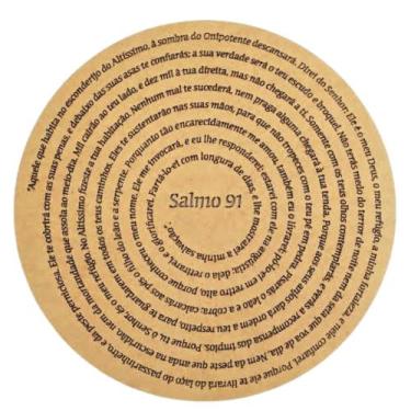 Imagem de Mandala Salmo 91 Mdf Cru 45x45 Cm 3mm - IMGROPPO