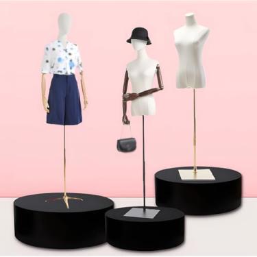 Imagem de Suporte de pedestal redondo para exibição, suportes para decoração de eventos, base de plataforma para loja de roupas/loja de noivas para manequim/sapatos/bolsas (30 x 60 cm/11,8 x 23,6 pol.)